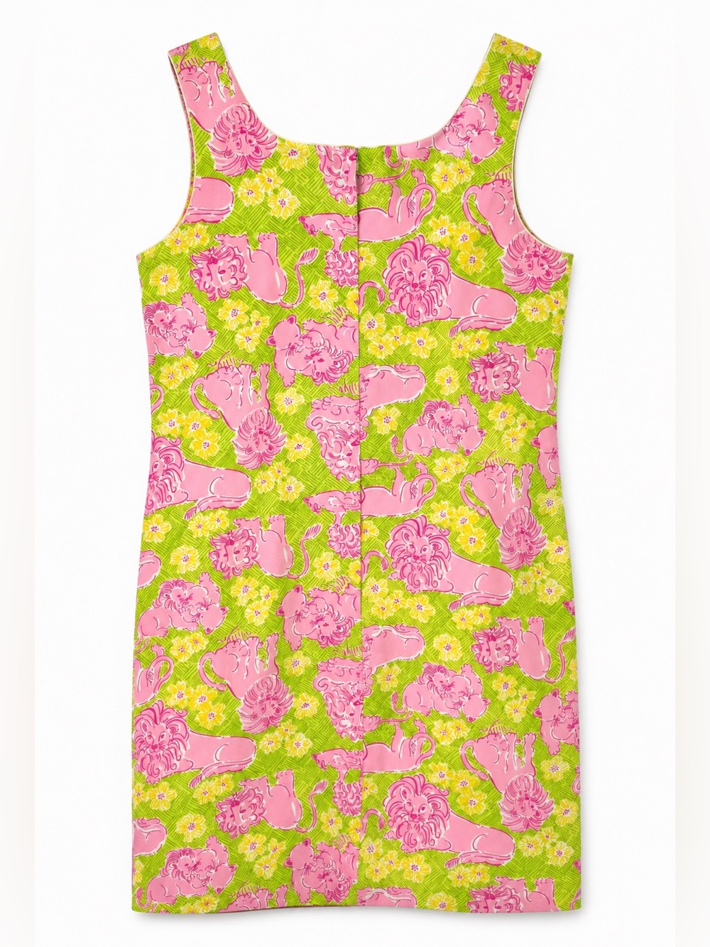 Vintage Lilly Pulitzer Pink Lion Novelty Print Shift Dress Size 8 - Picture 5 of 10